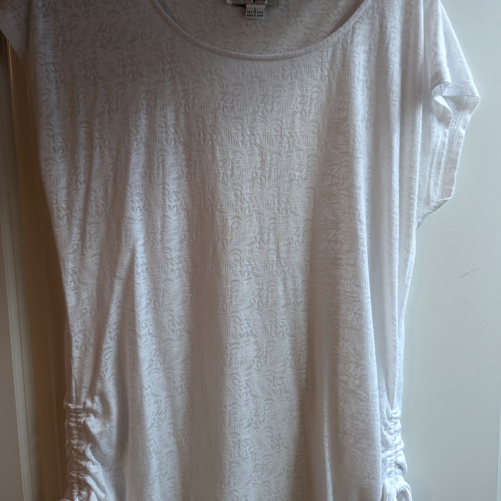 White Textured Women's Top